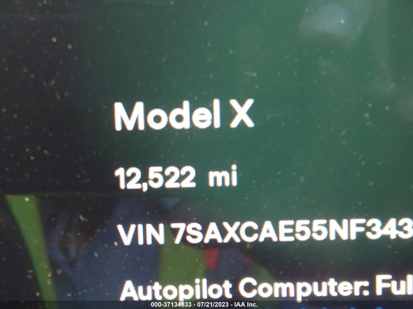 2022 TESLA MODEL X - 7SAXCAE55NF343804