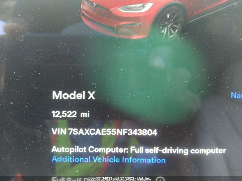 2022 TESLA MODEL X - 7SAXCAE55NF343804