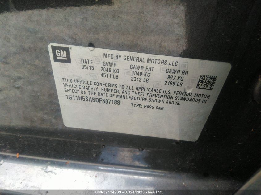 2013 CHEVROLET MALIBU LTZ - 1G11H5SA5DF307188
