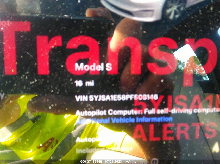 2023 TESLA MODEL S - 5YJSA1E58PF508146