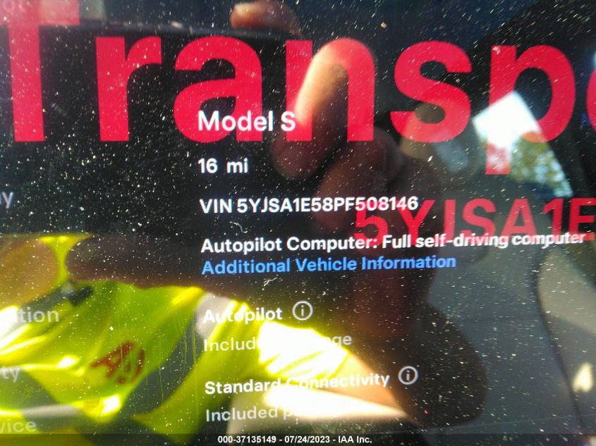 2023 TESLA MODEL S - 5YJSA1E58PF508146