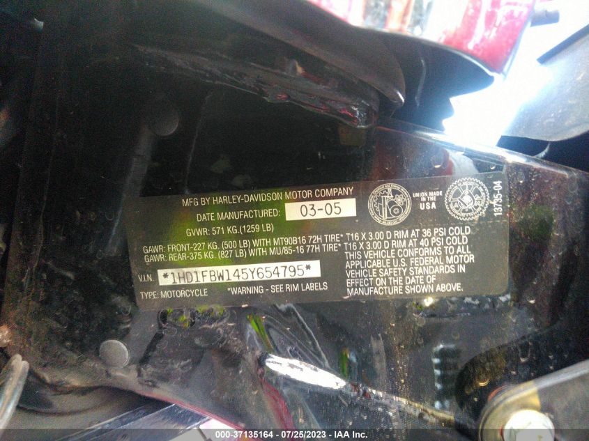 2005 HARLEY-DAVIDSON FLHRI - 1HD1FBW145Y654795