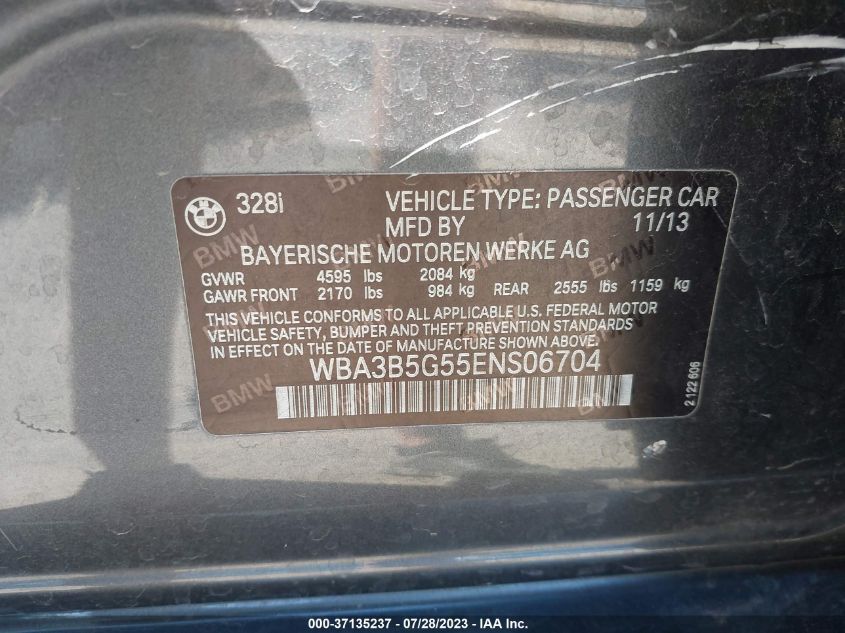 2014 BMW 3 SERIES 328I XDRIVE - WBA3B5G55ENS06704