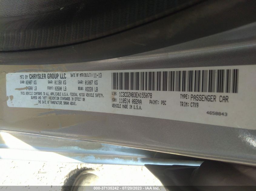 2014 DODGE AVENGER SE - 1C3CDZAB3EN155078