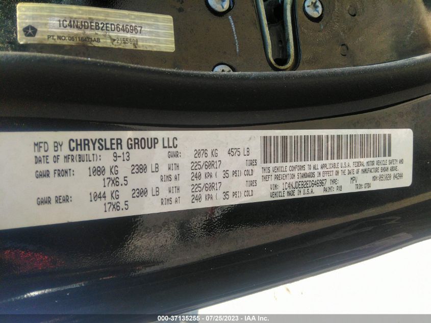 2014 JEEP COMPASS LATITUDE - 1C4NJDEB2ED646967