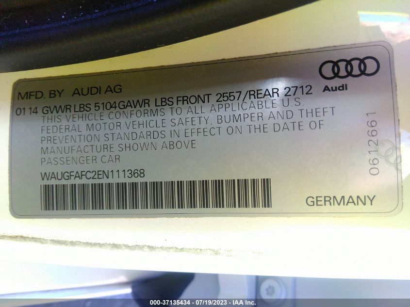 2014 AUDI A6 2.0T PREMIUM PLUS - WAUGFAFC2EN111368