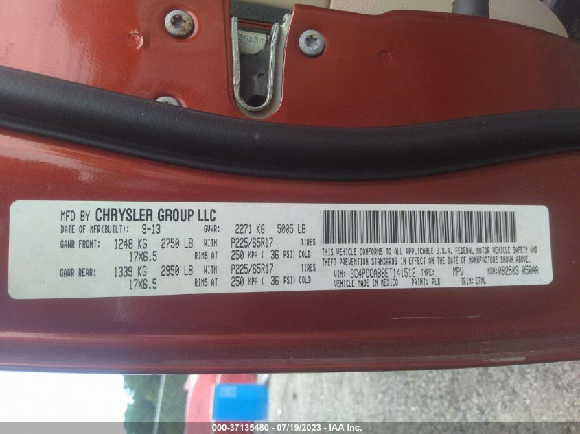 2014 DODGE JOURNEY SE - 3C4PDCAB8ET141512