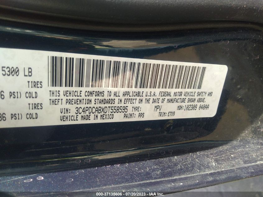 2013 DODGE JOURNEY SE - 3C4PDCABXDT558595