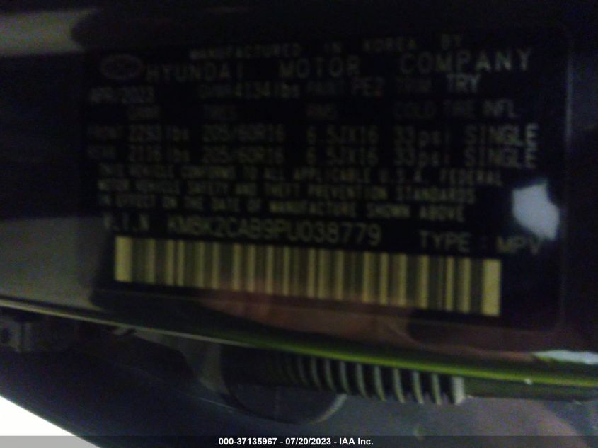 2023 HYUNDAI KONA SE - KM8K2CAB9PU038779
