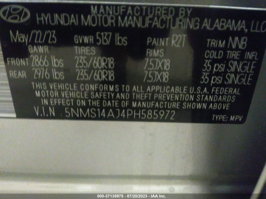 2023 HYUNDAI SANTA FE SE - 5NMS14AJ4PH585972