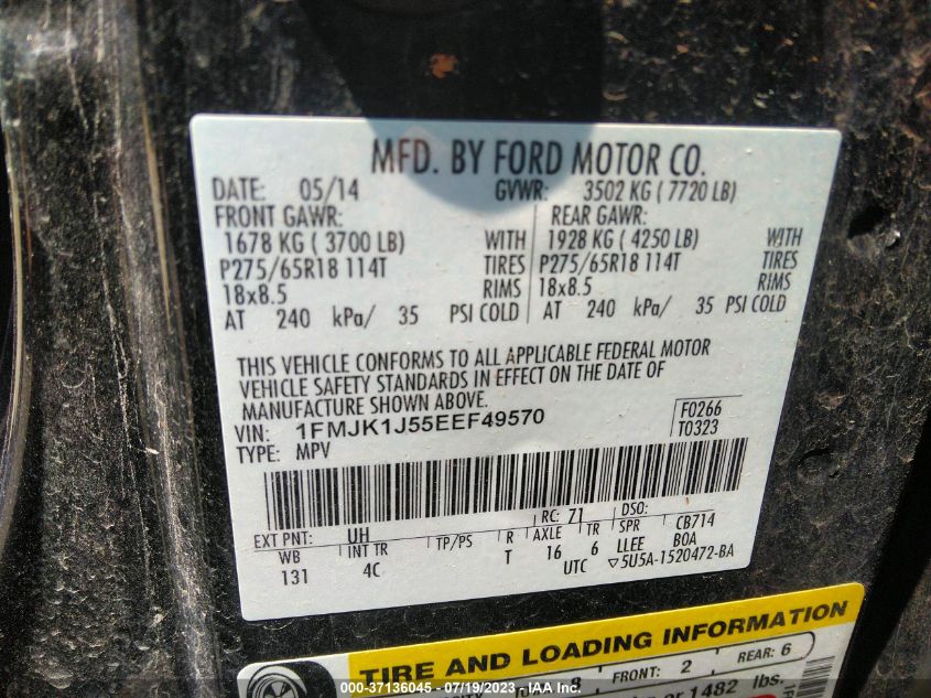 2014 FORD EXPEDITION EL XLT - 1FMJK1J55EEF49570