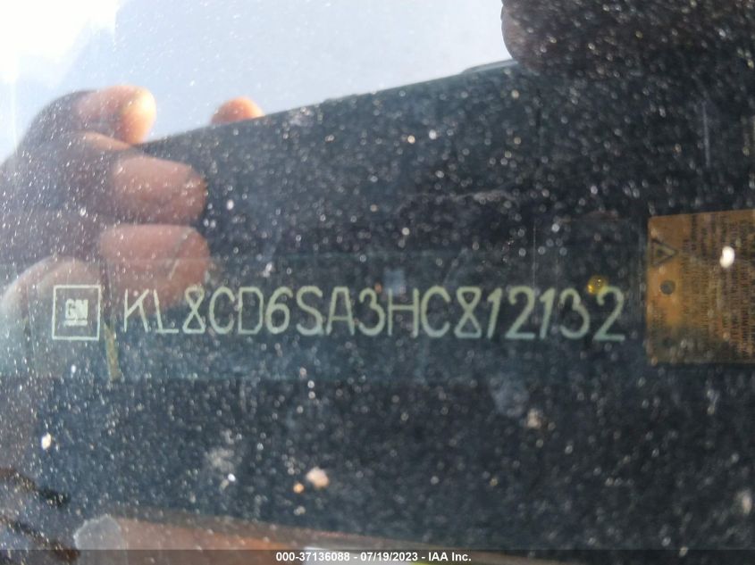 2017 CHEVROLET SPARK LT - KL8CD6SA3HC812132