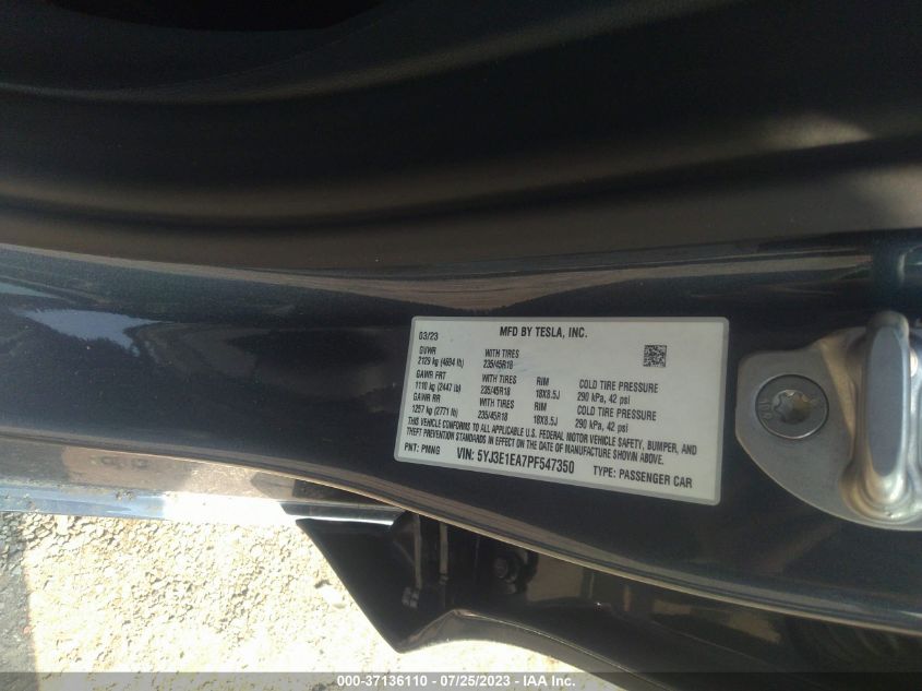 2023 TESLA MODEL 3 - 5YJ3E1EA7PF547350