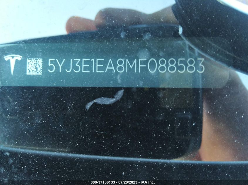 2021 TESLA MODEL 3 - 5YJ3E1EA8MF088583