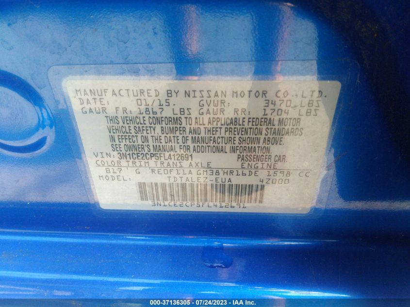 2015 NISSAN VERSA NOTE SL - 3N1CE2CP5FL412691