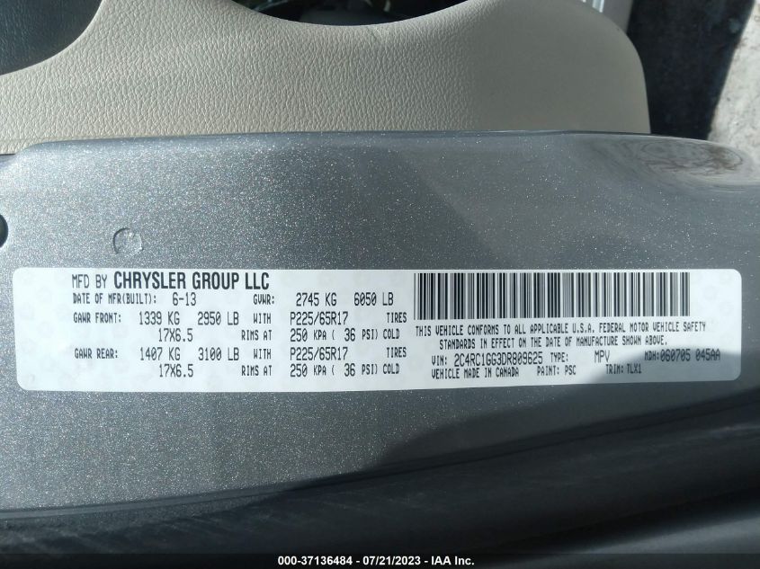 2013 CHRYSLER TOWN & COUNTRY LIMITED - 2C4RC1GG3DR809625