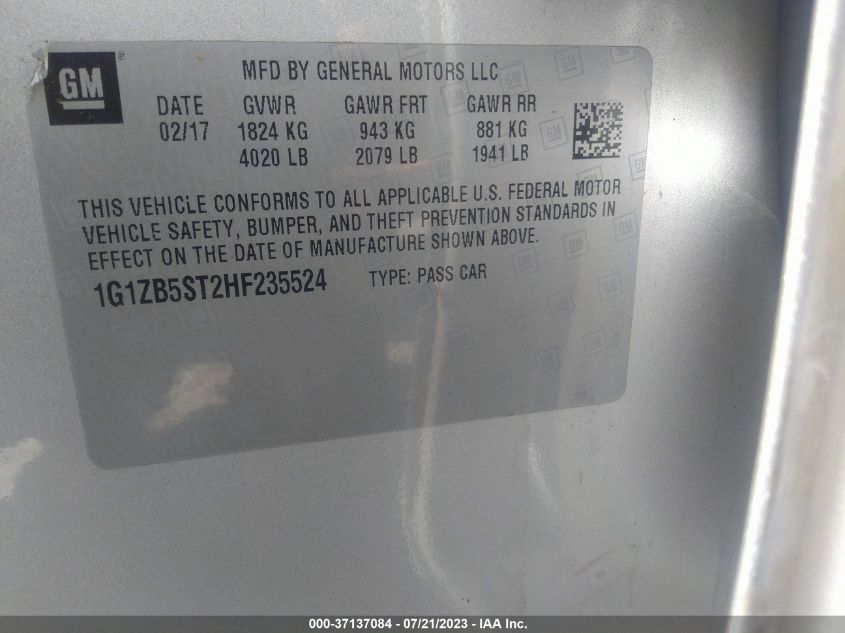 2017 CHEVROLET MALIBU LS - 1G1ZB5ST2HF235524