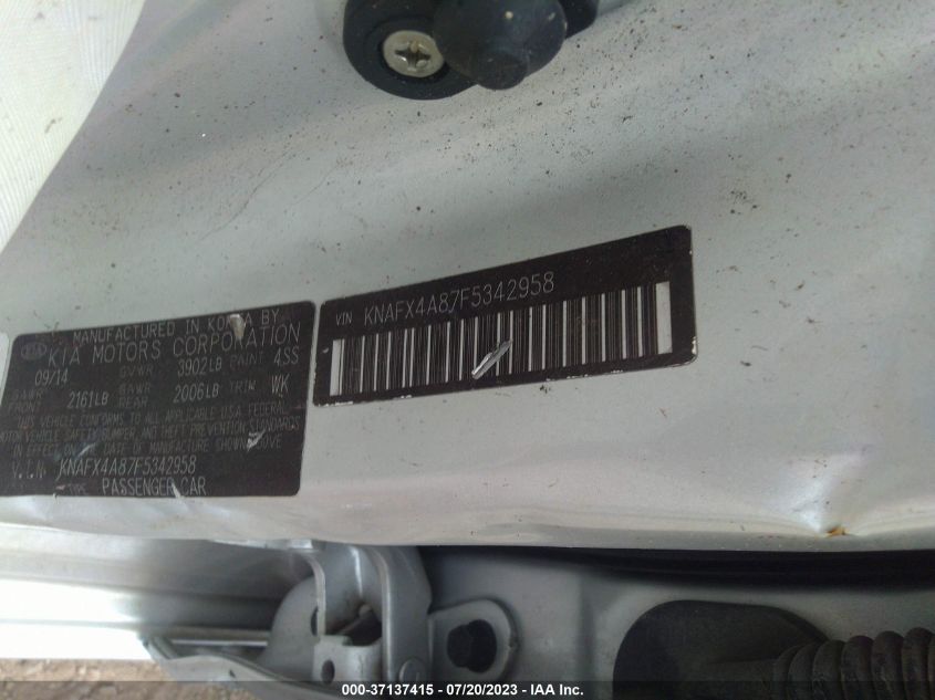 2015 KIA FORTE EX - KNAFX4A87F5342958
