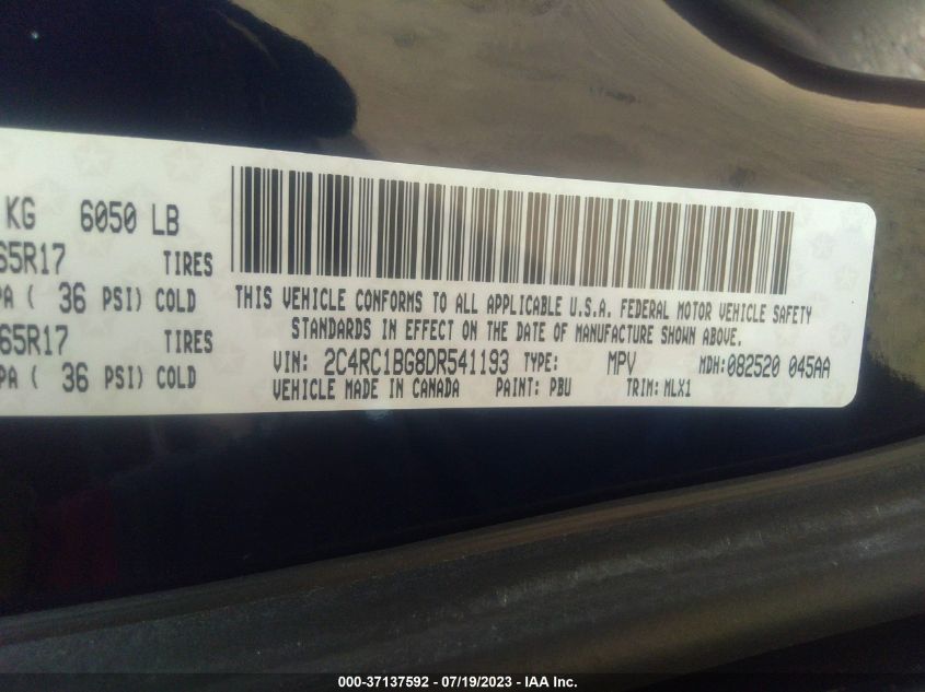 2013 CHRYSLER TOWN & COUNTRY TOURING - 2C4RC1BG8DR541193