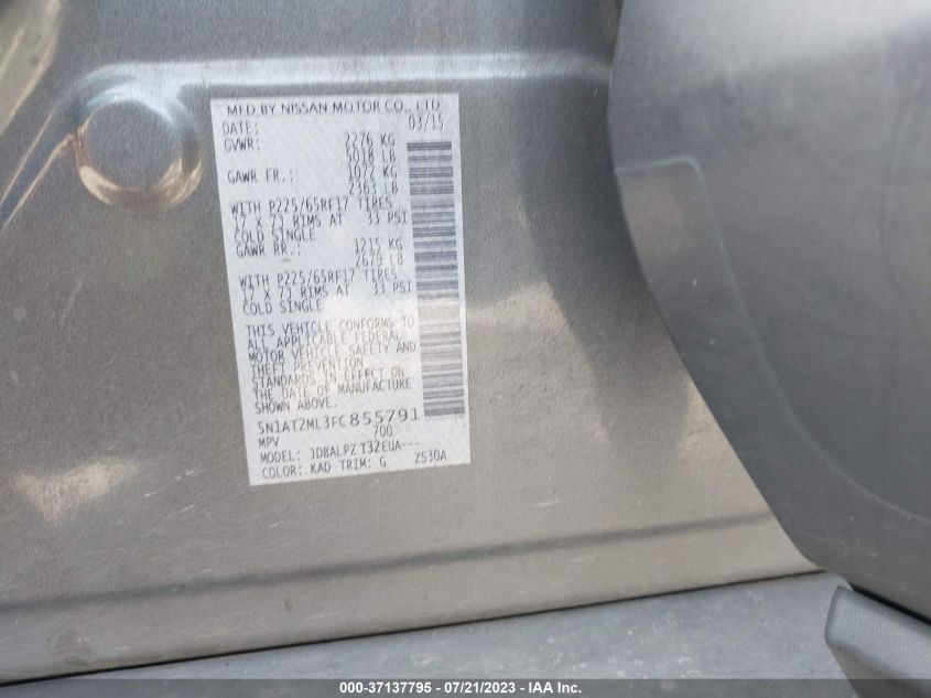 2015 NISSAN ROGUE S - 5N1AT2ML3FC855791