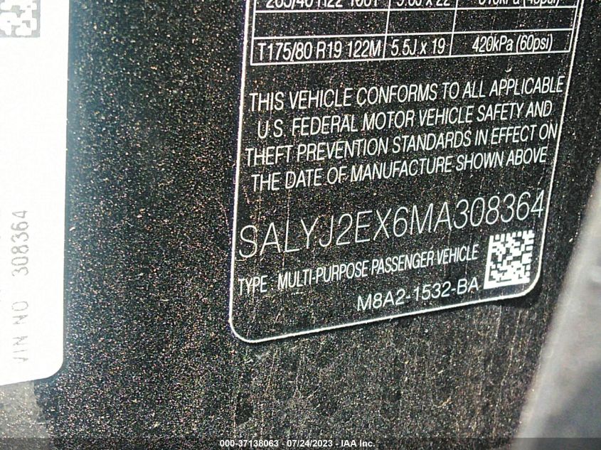 2021 LAND ROVER RANGE ROVER VELAR S - SALYJ2EX6MA308364