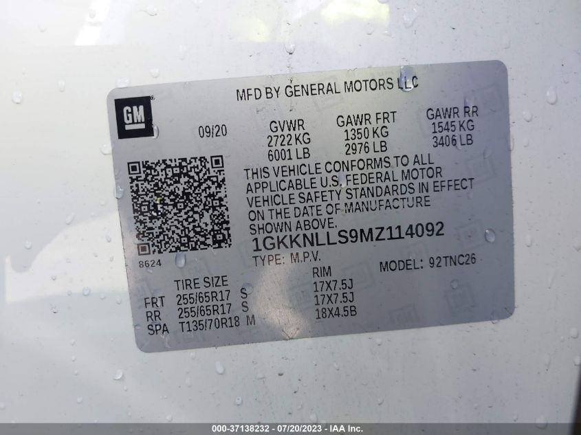 2021 GMC ACADIA AT4 - 1GKKNLLS9MZ114092