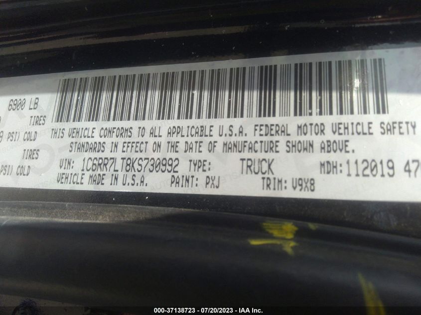 1C6RR7LT8KS730992 RAM 1500 Classic SLT 9