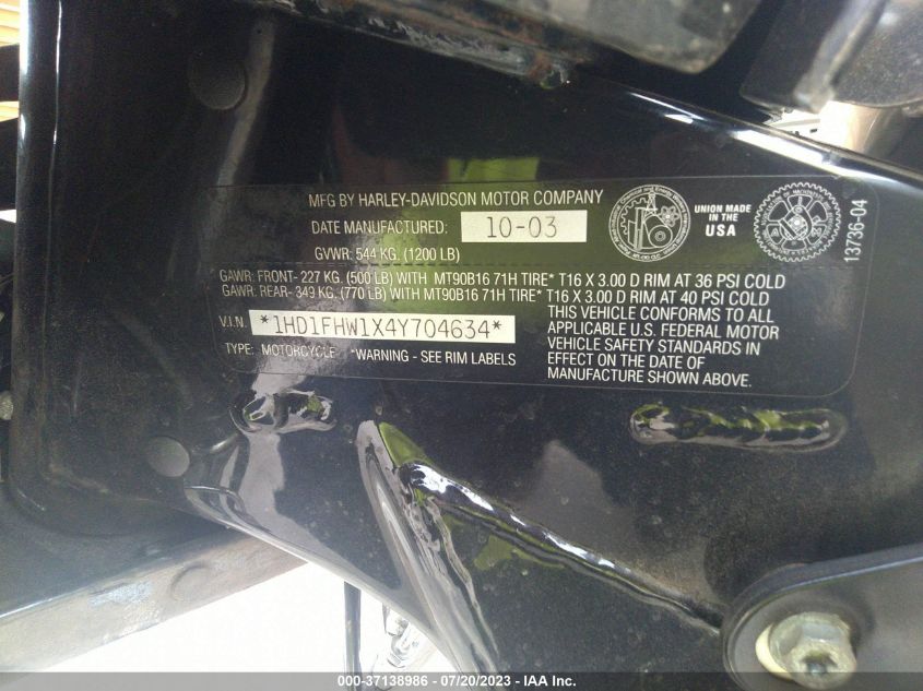 2004 HARLEY-DAVIDSON FLHPI - 1HD1FHW1X4Y704634