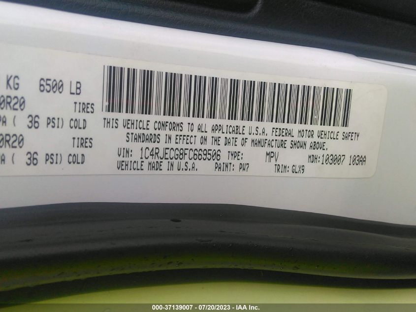 2015 JEEP GRAND CHEROKEE OVERLAND - 1C4RJECG8FC669506
