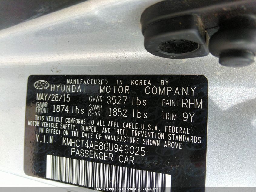 2016 HYUNDAI ACCENT SE - KMHCT4AE8GU949025