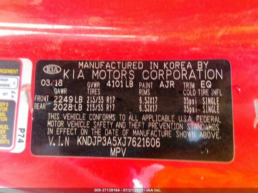 2018 KIA SOUL + - KNDJP3A5XJ7621606