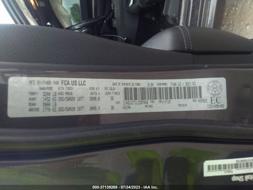 2020 DODGE DURANGO R/T - 1C4SDJCT1LC287456