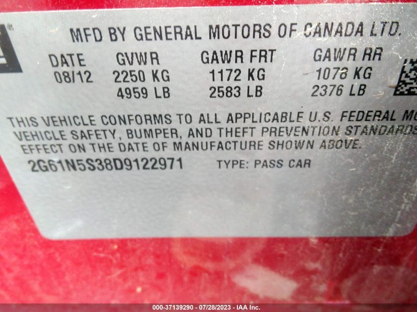 2013 CADILLAC XTS - 2G61N5S38D9122971