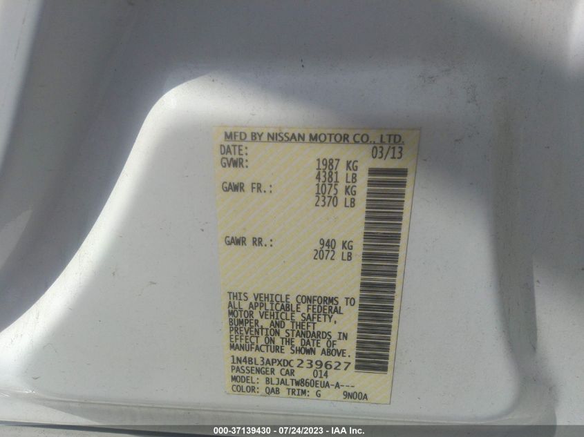 2013 NISSAN ALTIMA 3.5 SV - 1N4BL3APXDC239627