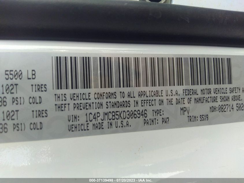2019 JEEP CHEROKEE LATITUDE - 1C4PJMCB5KD306946