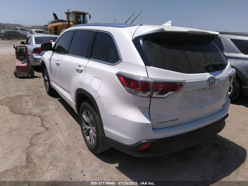 2015 TOYOTA HIGHLANDER XLE - 5TDKKRFH0FS104191