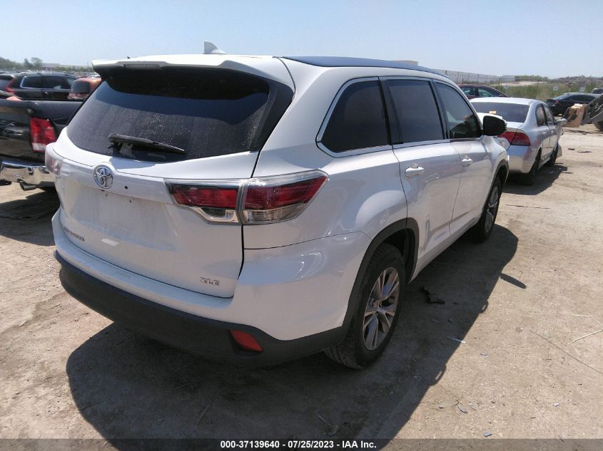 2015 TOYOTA HIGHLANDER XLE - 5TDKKRFH0FS104191