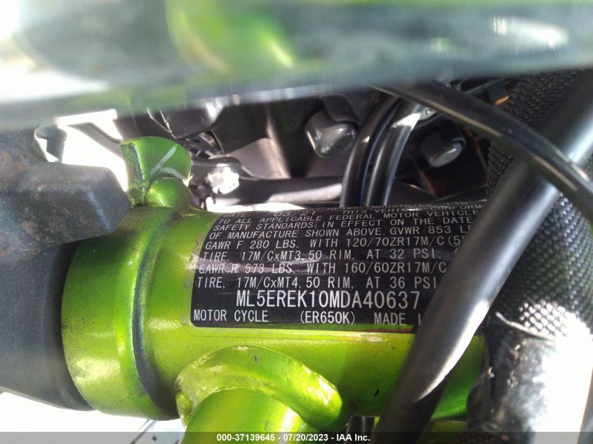 2021 KAWASAKI ER650 K ML5EREK10MDA40637