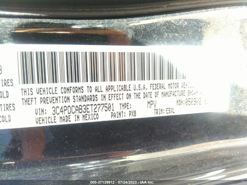 2014 DODGE JOURNEY AMERICAN VALUE PKG - 3C4PDCAB3ET277501