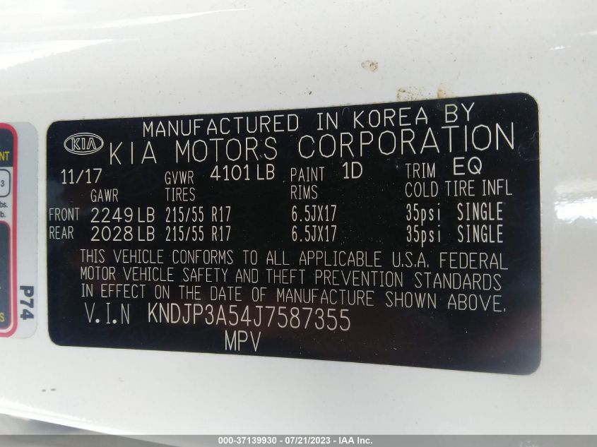 2018 KIA SOUL + - KNDJP3A54J7587355