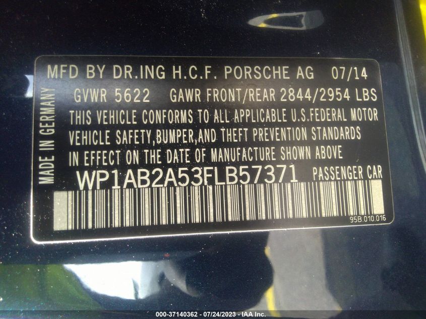 2015 PORSCHE MACAN S - WP1AB2A53FLB57371