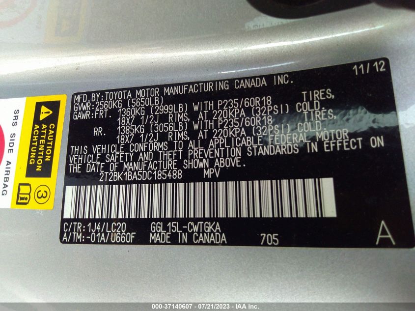 2013 LEXUS RX 350 - 2T2BK1BA5DC185488
