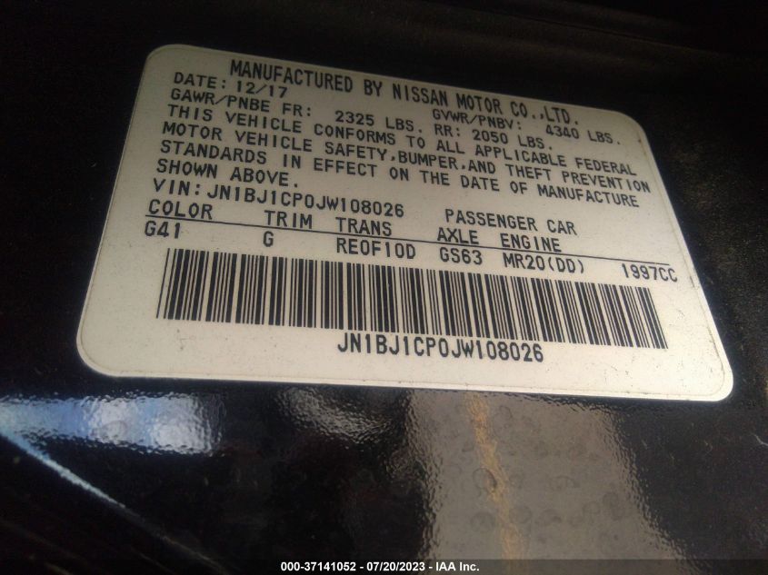 2018 NISSAN ROGUE SPORT S/SV/SL - JN1BJ1CP0JW108026