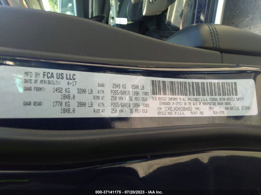 2017 DODGE DURANGO SXT - 1C4RDJAGXHC884052