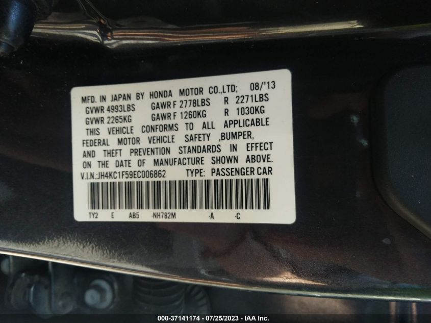 2014 ACURA RLX TECH PKG - JH4KC1F59EC006862