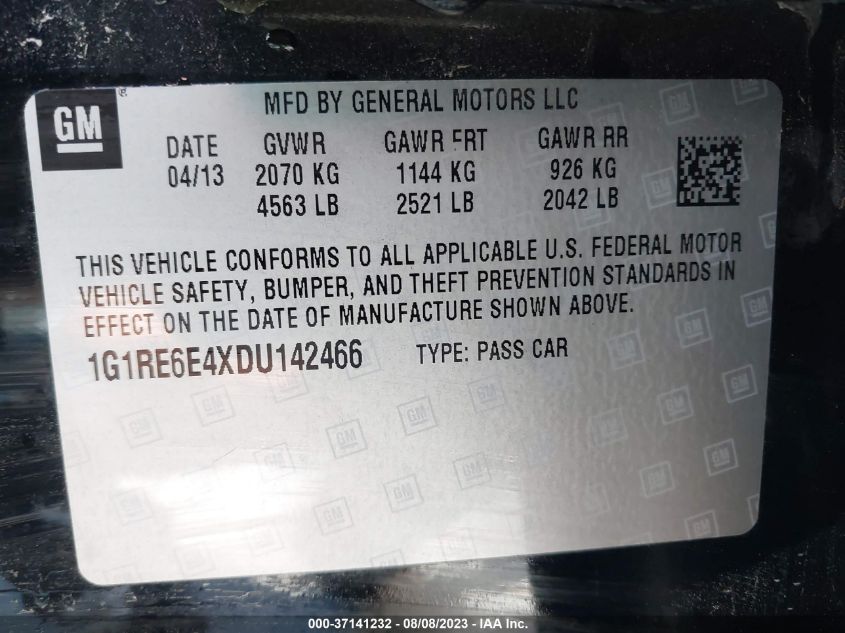 2013 CHEVROLET VOLT - 1G1RE6E4XDU142466