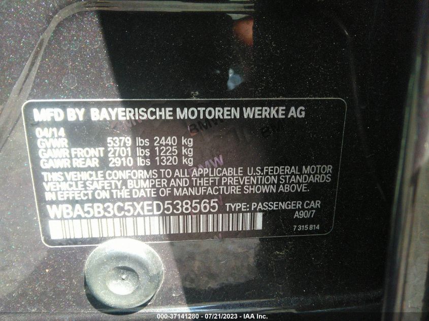 2014 BMW 5 SERIES 535I XDRIVE - WBA5B3C5XED538565