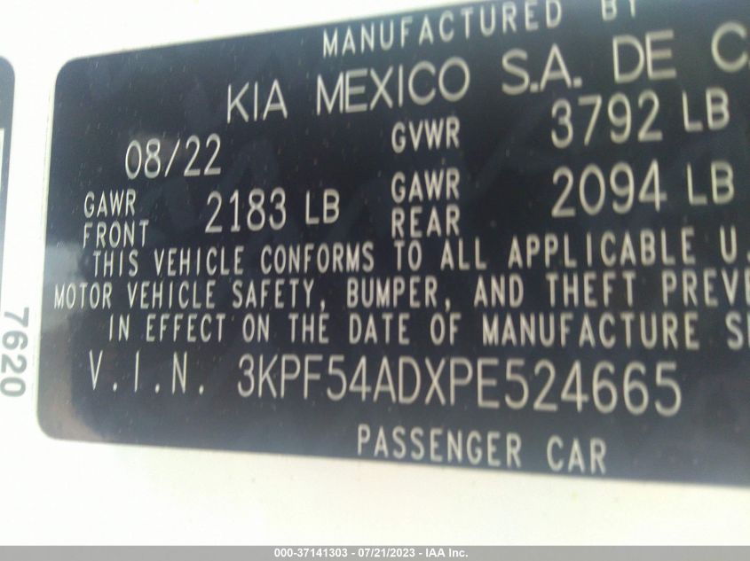 2023 KIA FORTE GT LINE - 3KPF54ADXPE524665