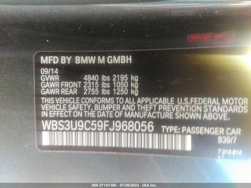 2015 BMW M4 - WBS3U9C59FJ968056