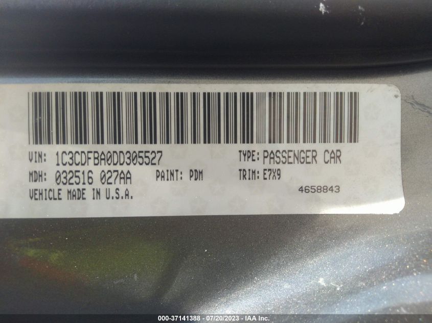 2013 DODGE DART SXT - 1C3CDFBA0DD305527